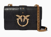 Pinko Mini Love Icon Bag in Monogram Leather -Black (Mirror)