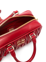 Miu Miu Arcadie matelassé leather bag |Red (Mirror)