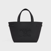 Celine Mini cabas Anais cuir Triomphe in grained calfskin - Black (Mirror)