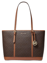 Michael Kors Jet Set Travel Large Logo Tote Bag - Brown (Mirror)