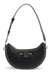 GUESS Nastra Top Zip Shoulder Bag Black