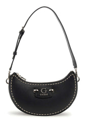 GUESS Nastra Top Zip Shoulder Bag Black