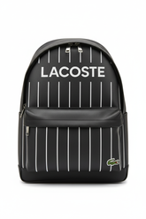 Lacoste Logo Print Pinstripe Backpack - Black