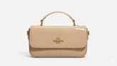 Coach Mini Top Handle Flap Bag - Beige