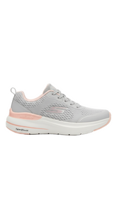 Skechers Max Cushioning Premier Sneaker - Light Grey/ Rose (Mirror)