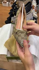 Women's slingback pump with crystal Horsebit