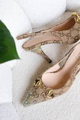 Women's slingback pump with crystal Horsebit