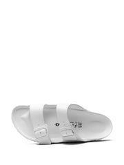 white Birkenstock Arizona EVA Sandals featuring a lightweight, flexible two-
