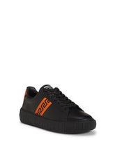 Versace Greca embroidered faux leather sneakers