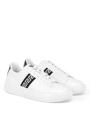 Versace Greca embroidered faux leather sneakers