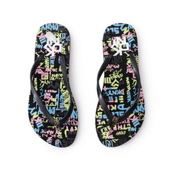 DKNY Graffiti-Print Flip Flops