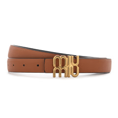 Miu Miu logo-lettering Leather Belt | Brown
