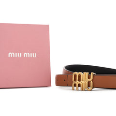 Miu Miu logo-lettering Leather Belt | Brown