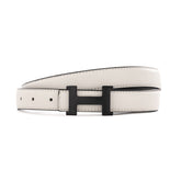 Hermès H Belt Buckle & Reversible Leather Strap - White/Black