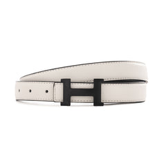 Hermès H Belt Buckle & Reversible Leather Strap - White/Black