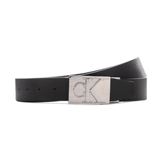 Calvin Klein Leather Belt For Men | Black/silver