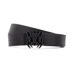 Amiri logo-buckle leather belt | Black