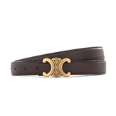 Celine Triomphe Thin Belt - Dark Brown