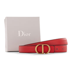 Dior logo-lettering Leather Belt | RED