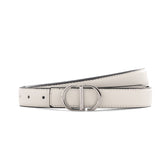 Dior logo-lettering Leather Belt | White