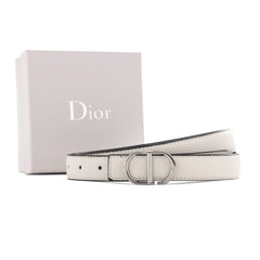 Dior logo-lettering Leather Belt | White