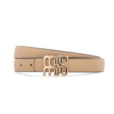 Miu Miu logo-lettering Leather Belt | Beige