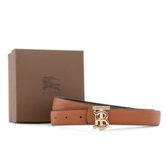 Burberry TB Monogram Leather Belt – Camel
