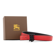 Burberry TB Monogram Leather Belt - Red