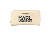 Karl Lagerfeld K/Ikonik Zip-Around Wallet - Beige (Mirror)