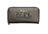 Karl Lagerfeld K/Ikonik Zip-Around Wallet - Black (Mirror)