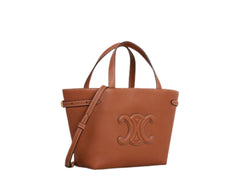 Celine Mini cabas Anais cuir Triomphe in grained calfskin - Tan (Mirror)