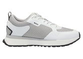 BOSS Men's Mixed-Material Sneakers - Grey/White (Mirror)