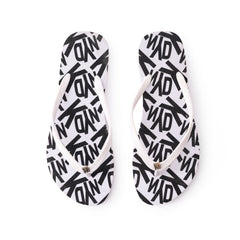 DKNY White/Black Slipper