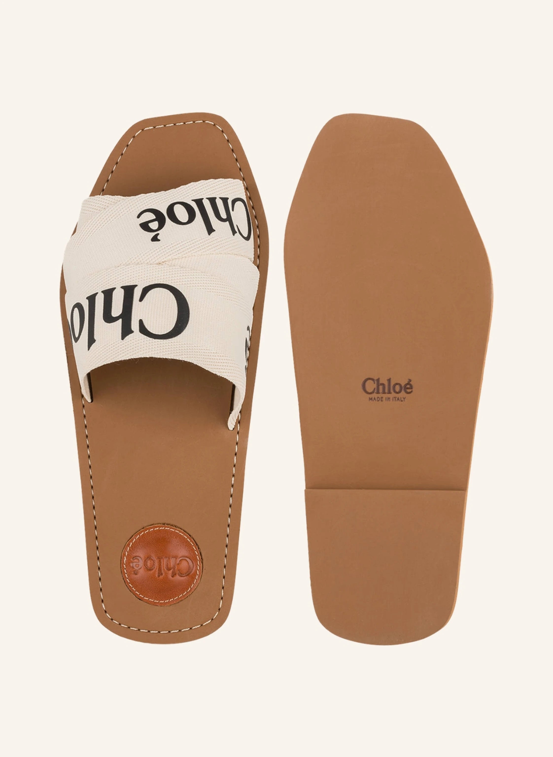 Chloé Mules Woody White/Black