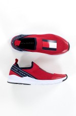 Tommy Hilfiger Low Cut Slip on Sneaker Kids- RED