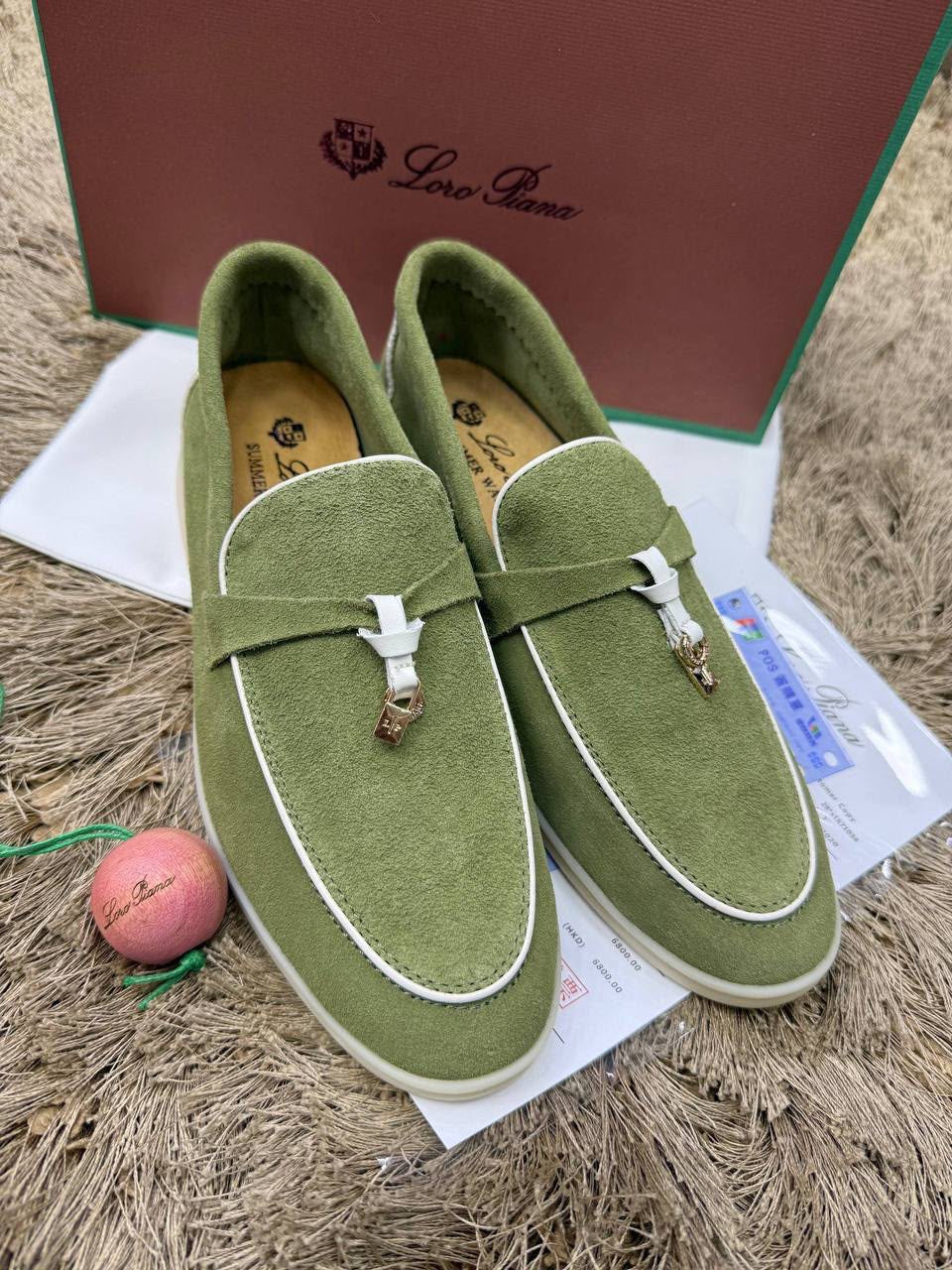 Loro Piana Summer Charms Walk loafers, accented with crisp white piping