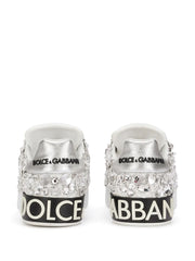 DOLCE & GABBANA Portofino Crystal-embellished Sneakers In White