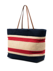 Miu Miu Striped Woven Top Handle Bag