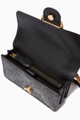 Pinko Mini Love Icon Bag in Monogram Leather -Black (Mirror)