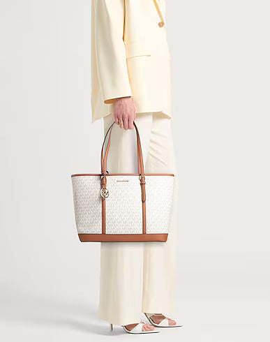 Michael Kors Jet Set Travel Large Logo Tote Bag - Off white (Mirror)