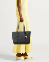 Michael Kors Jet Set Travel Large Logo Tote Bag - Black (Mirror)