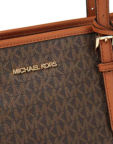 Michael Kors Jet Set Travel Large Logo Tote Bag - Brown (Mirror)