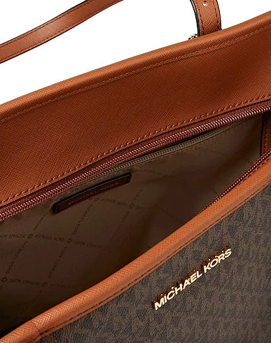 Michael Kors Jet Set Travel Large Logo Tote Bag - Brown (Mirror)
