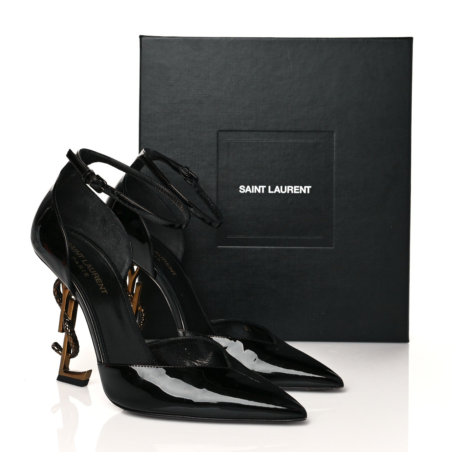 Saint Laurent  Vernice Chiffon Opyum 110 Ankle Strap Pumps Light Bronze