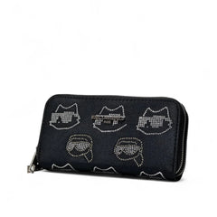Karl Lagerfeld Rhinestone Icon Wallet – Black (Mirror)