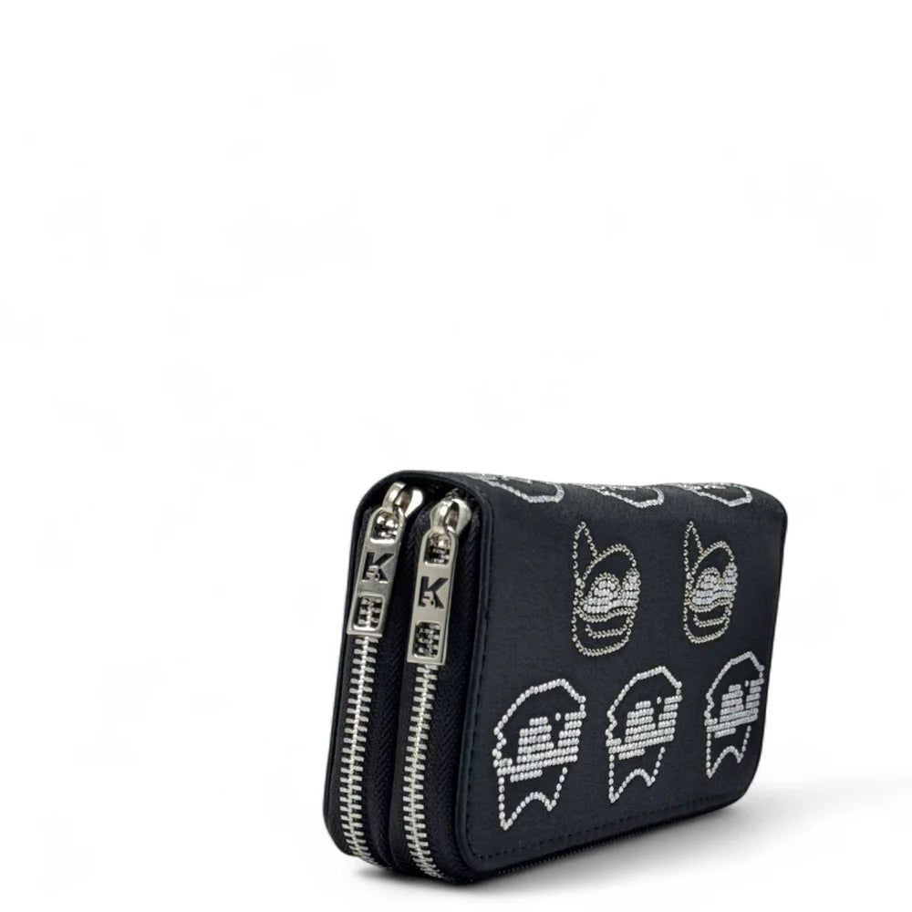 Karl Lagerfeld Rhinestone Icon Wallet – Black (Mirror)