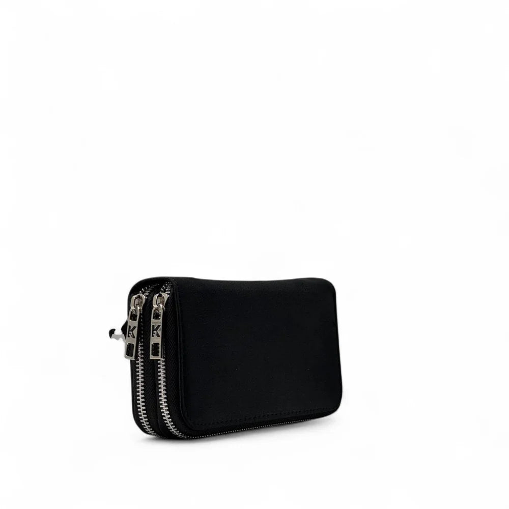 Karl Lagerfeld K/Ikonik Embellished Zip-Around Wallet - Black (Mirror)