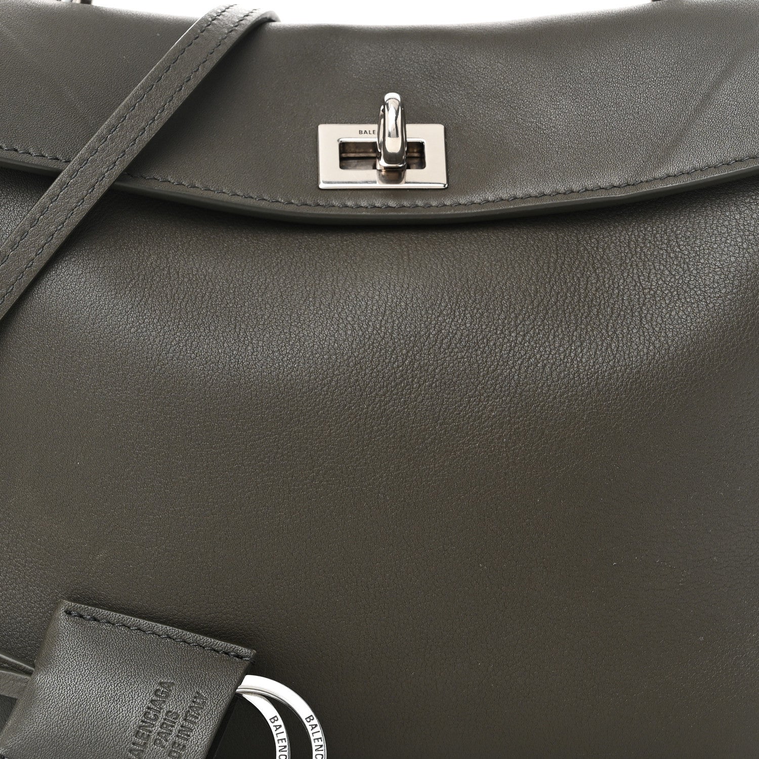 Balenciaga  Natural Smooth Calfskin Mini Rodeo Top Handle Handbag - Black
