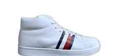 TOMMY HILFIGER MEN'S SNEAKERS WHITE LEATHER HIGH TOP