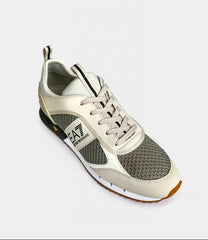 EA7 Emporio Armani Multi Logo Trainers beige